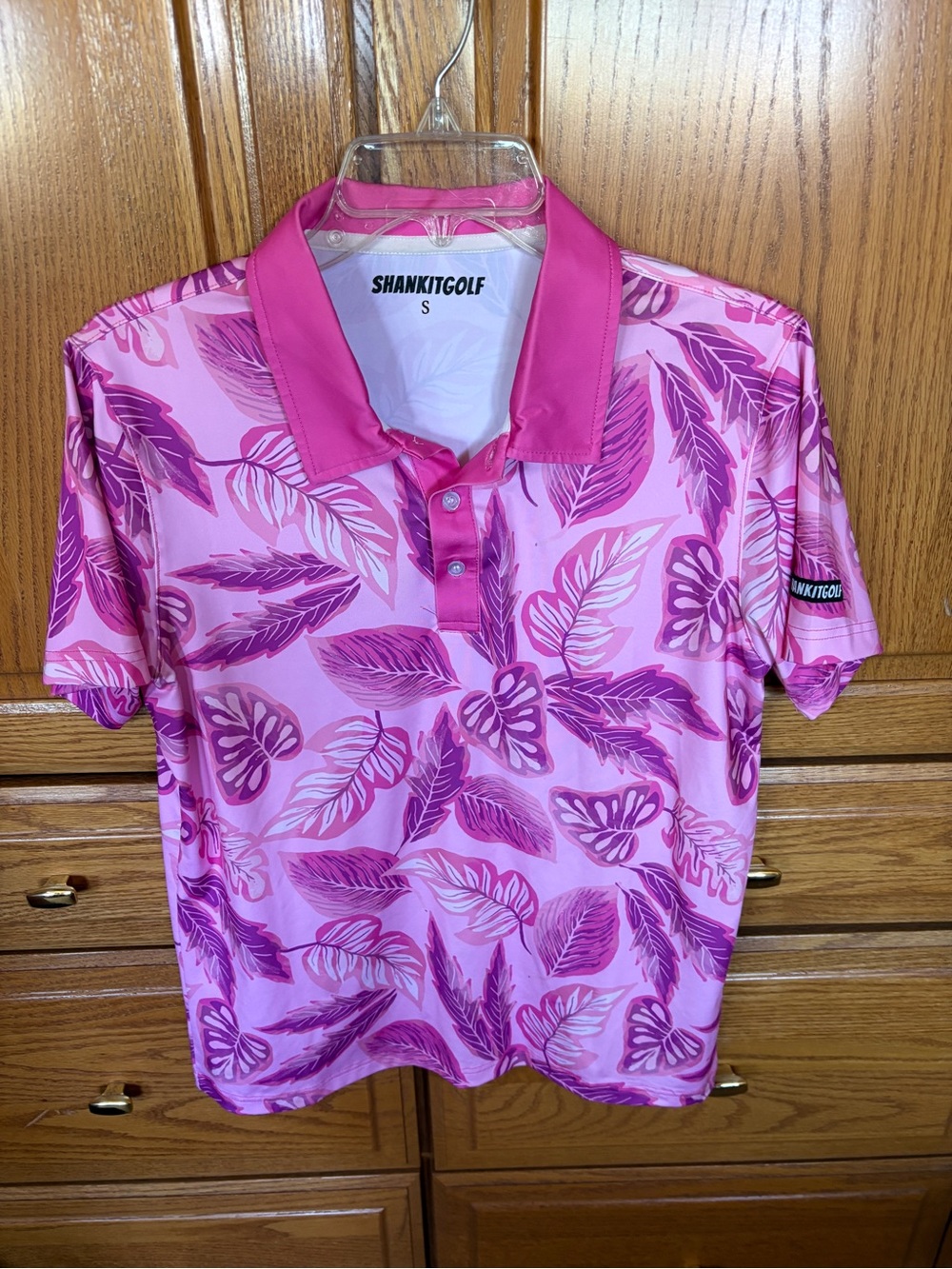 Pink Floral Print Men's Polo